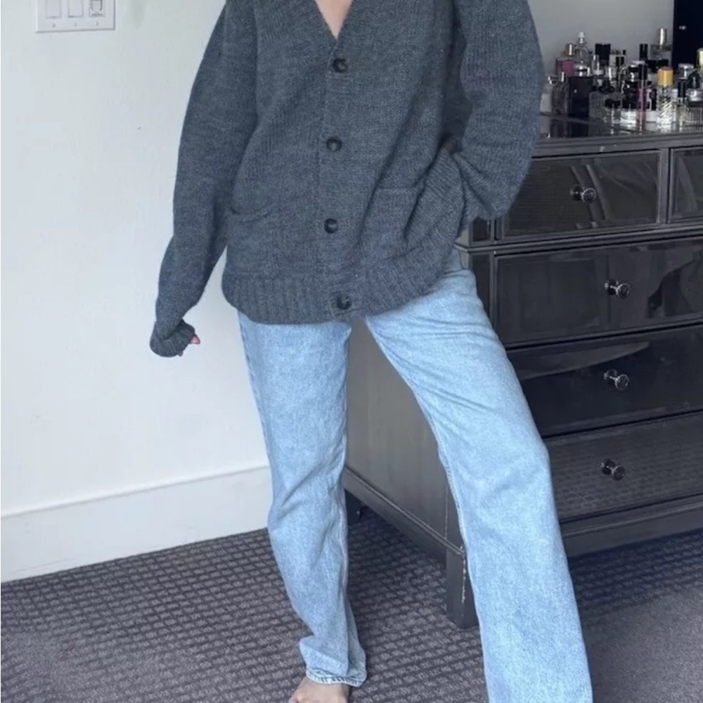 B.D. Baggies Cozy Gray Cardigan Wool L